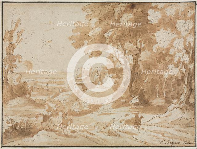 Landscape with Horsemen, 1600s. Creator: Unknown.