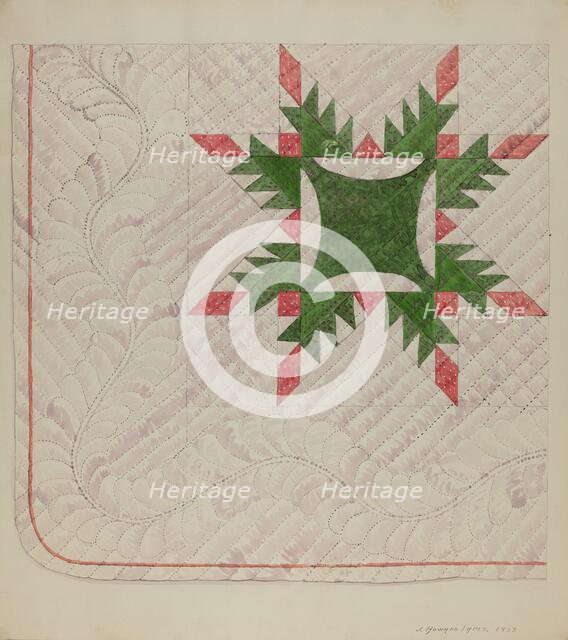 Quilt, 1937. Creator: J. Howard Iams.