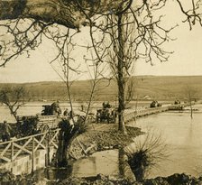 Bridge over the River Meuse at Dugny, northern France, c1914-c1918. Artist: Unknown.