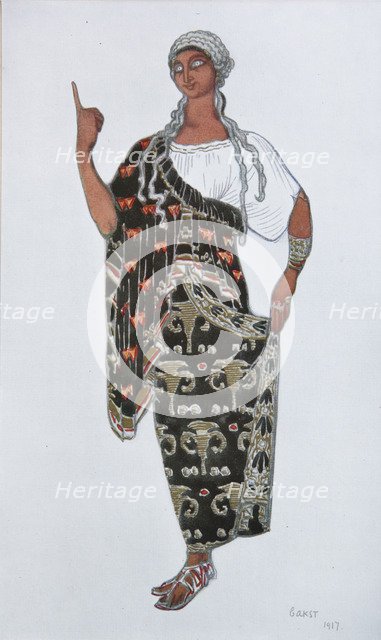 Costume design for the opera Fedra by Ildebrando Pizzetti, 1917. Artist: Bakst, Léon (1866-1924)