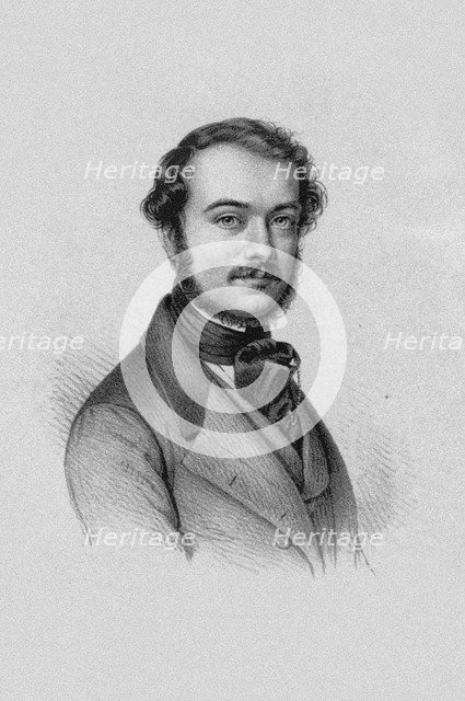 Portrait of the violinist and composer Antonio Bazzini (1818-1897), 1840s.