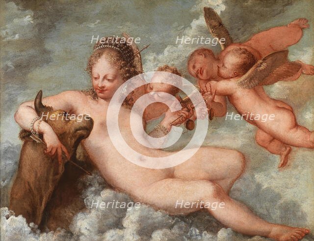 Venus accompanied by Libra and Taurus, 1660s. Creator: Liberi, Pietro (1605-1687).