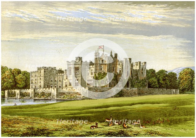 Raby Castle, County Durham, home of the Duke of Cleveland, c1880. Artist: Unknown