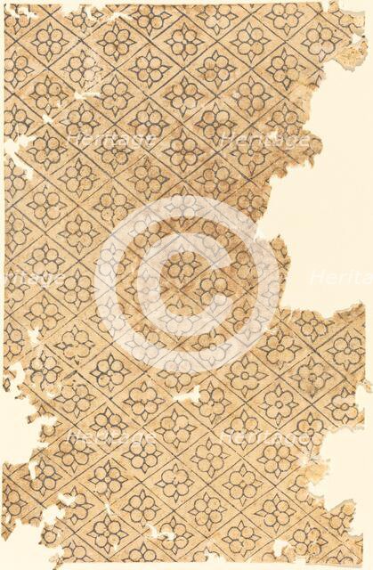 Sheet with Flower and Diamond Pattern. Creator: Unknown.