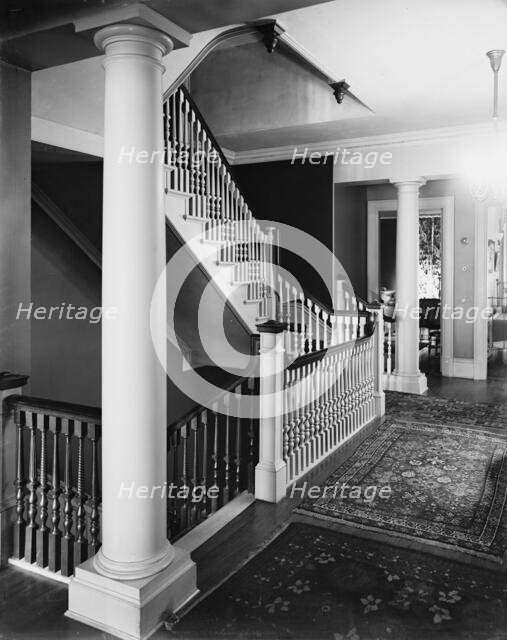 Staircase, four-story townhouse, possibly New York,N.Y., between 1900 and 1905. Creator: William H. Jackson.