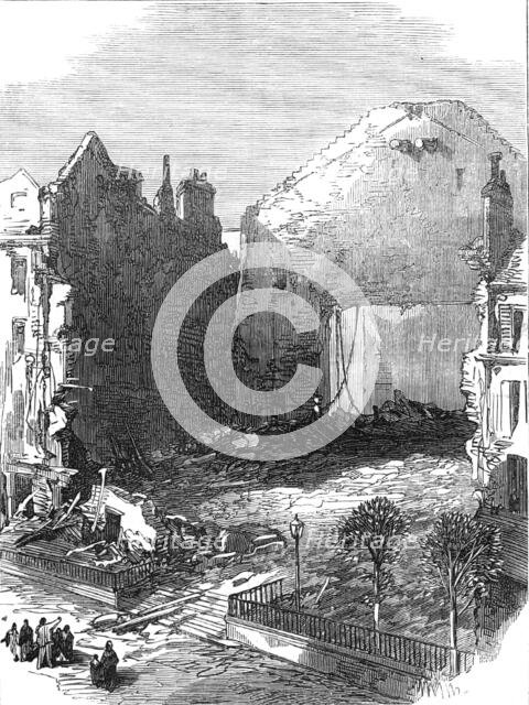 The Ruins of Paris: the Theatre of the Porte St. Martin, 1871. Creator: Unknown.