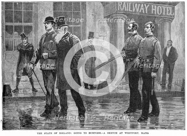 The State of Ireland: Going to Business - a Sketch at Westport, Mayo, 19th century. Artist: Unknown