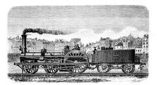 Railway steam locomotive designed in 1849 by English engineer Thomas Russell Crampton. Artist: Unknown