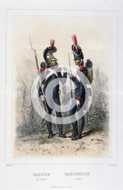 'Sapper and Gunner', Napoleon's Imperial Guard, (1859). Artist: C Colin