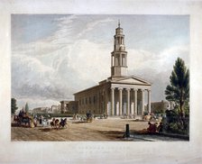 St Pancras New Church on the Euston Road, London, c1822. Creators: T Kearnan, Richard Gilson Reeve.