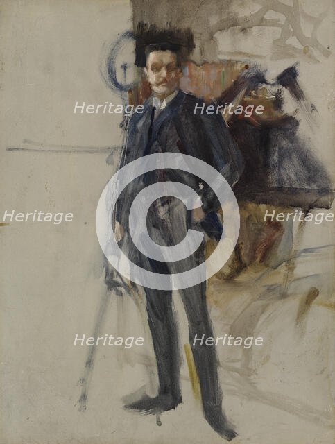 Unfinished Self-Portrait, c1884. Creator: Albert Edelfelt.