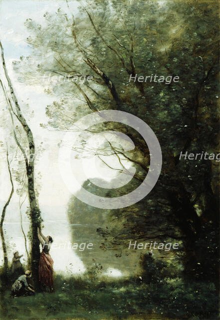 Gathering Fruit at Mortefontaine, between 1800 and 1875. Creator: Jean-Baptiste-Camille Corot.