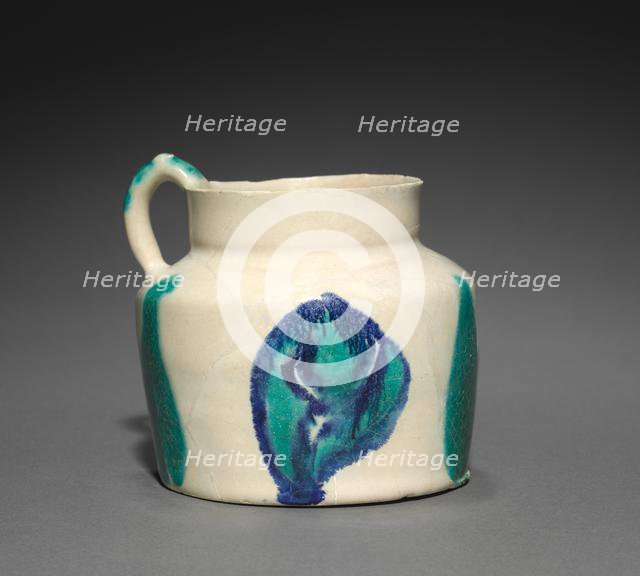 Earthenware Jug painted with Blue and Turquoise, 800s. Creator: Unknown.