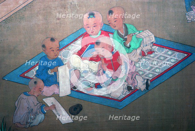 Japanese painting of children at play, 18th century. Artist: Unknown