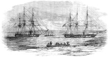 Kinburn - the "Curacoa" and "Tribune" Steam-frigates, and "Beagle" Gun-boat, in the Ice, 1856.  Creator: Unknown.