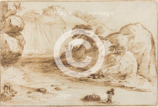 Landscape with a Waterfall. Creator: Guercino.