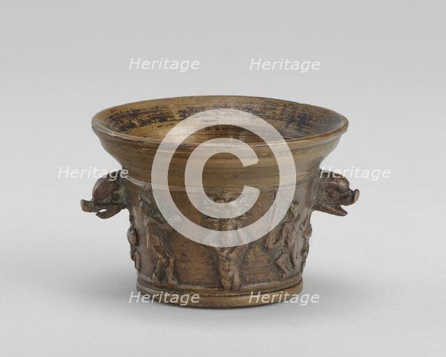 Mortar with Dragon and Dolphin-head Handles, early 16th century. Creator: Unknown.