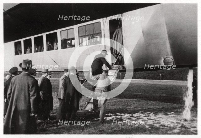Passengers boarding Zeppelin LZ 11 'Viktoria Luise', c1912-1914 (1933). Artist: Unknown
