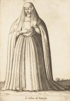 La Vedova ala Baronessa, ca. 1580. Creator: Attributed to Pietro Bertelli.