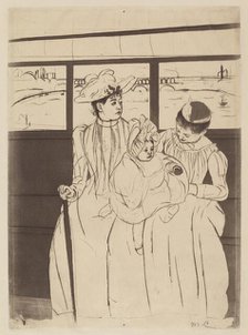 In the Omnibus, 1890-1891. Creator: Mary Cassatt.