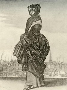 'Winter - Outdoor winter dress of English woman, reign of Charles I', c1620-1640, (1937) Creator: Unknown.