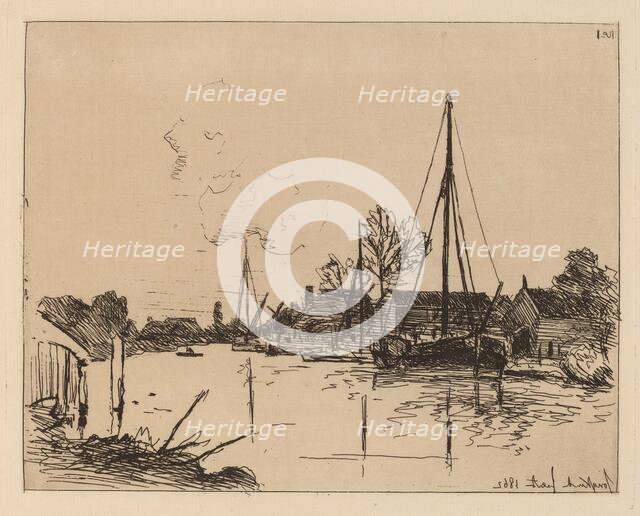 The Canal (Le Canal), 1862. Creator: Johan Barthold Jongkind.