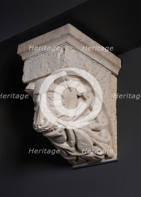 Corbel with Animal Mask with Whisker-like Foliate from the Monastery Church of Notre-Dame... Creator: Unknown.