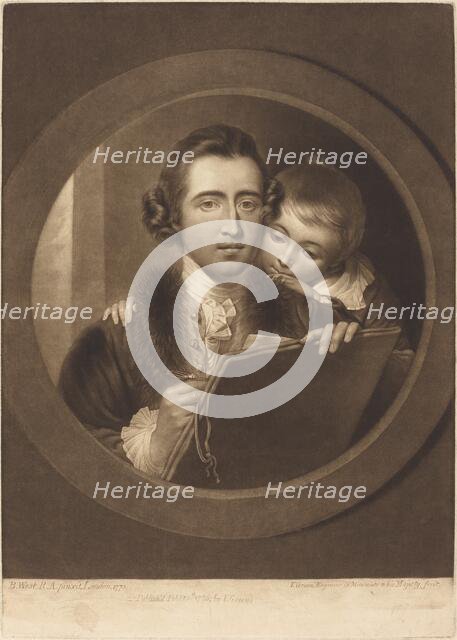 Benjamin West, Esqr R.A. and His Son RI West, 1773. Creator: Valentine Green.