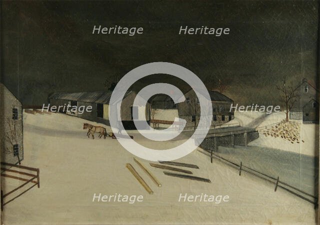 Lumbering in the Snow, c1845. Creator: Unknown.