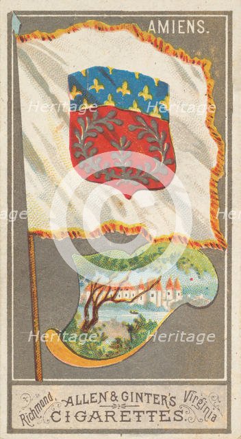 Amiens, from the City Flags series (N6) for Allen & Ginter Cigarettes Brands, 1887. Creator: Allen & Ginter.