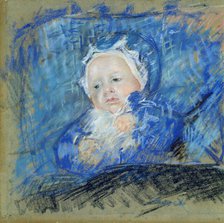 Baby in Blue in Its Carriage, 1881. Creator: Cassatt, Mary (1845-1926).