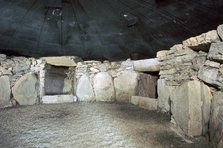 Interior of a passage grave at Fourknocks, 3000 to 2500 BC. Artist: Unknown