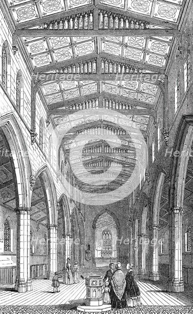 Interior of St. Mary's New Church, Herne Hill, 1844. Creator: Unknown.