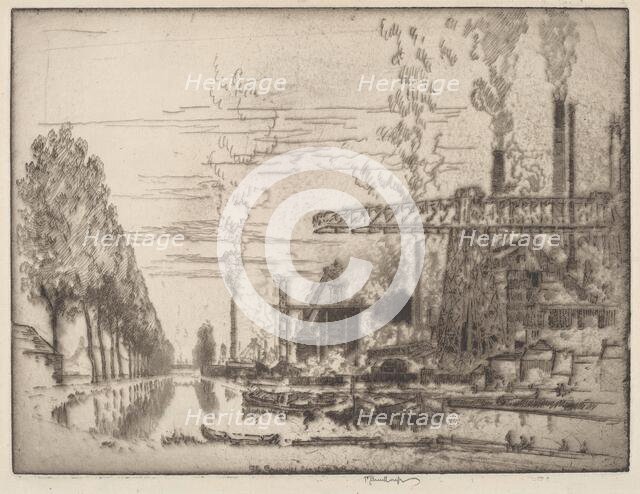 The Brussels Canal, A Modern Hobbema, 1910. Creator: Joseph Pennell.