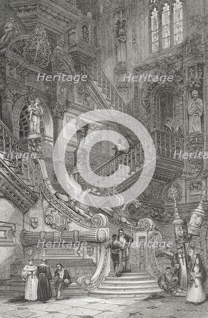 Interior of Burgos Cathedral, Spain, 1856.  Creator: Unknown.