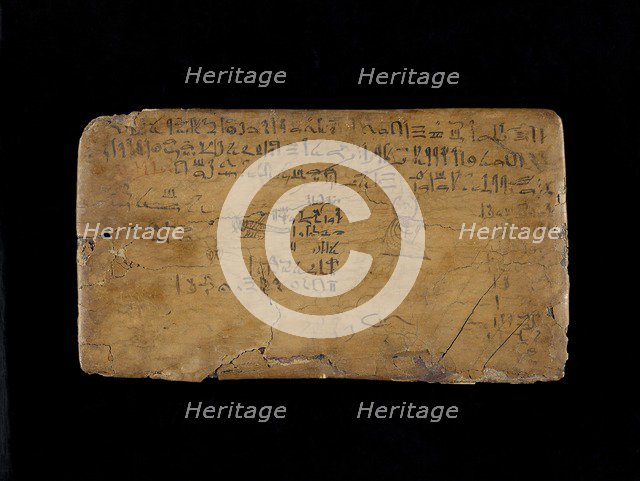 Writing board with lines from 'The Hymn to the Nile Flood', XIXth Dynasty (c1292-c1190 BC). Artist: Unknown.