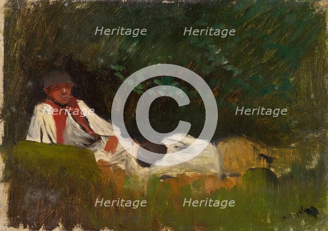 Resting Lovers, 1890-1900. Creator: Ladislav Mednyanszky.