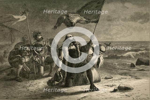 'The Landing of Columbus', (1877). Creator: Albert Bobbett.