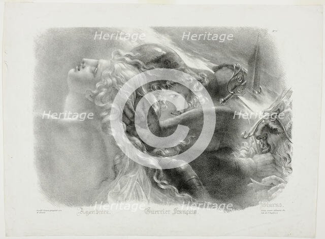 Agandecca, French Warrior, Starno, after The Apotheosis of French Heroes Who Died for Thei..., 1821. Creators: Hyacinthe-Louis-Victor-Jean-Baptiste Aubry-Lecomte, Godefroy Engelmann.