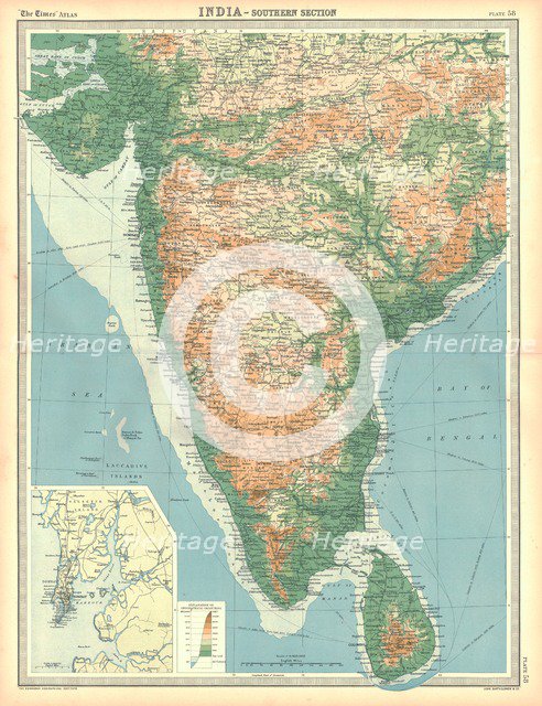 Map of India - Southern Section. Artist: Unknown.