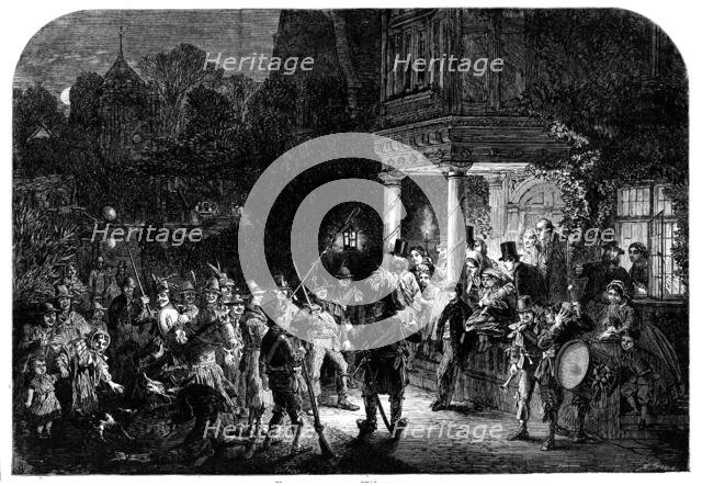 Christmas mummers - drawn by A. Hunt, 1861. Creator: Mason Jackson.