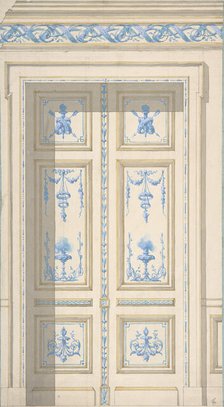 Design for Bedroom Doors, Hôtel de Jagan, second half 19th century. Creators: Jules-Edmond-Charles Lachaise, Eugène-Pierre Gourdet.