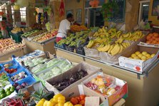 Fruit and vagetable stall, Argostoli, Kefalonia, Greece.