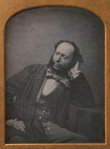 Seated Middle-aged Man in Bow Tie and Jacket, 1850s. Creator: John Watkins.