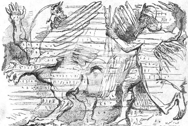 'The Assyrian Hercules casting out the Evil Spirit, the Nineveh Court, Crystal Palace, Sydenham', 18 Creator: Unknown.