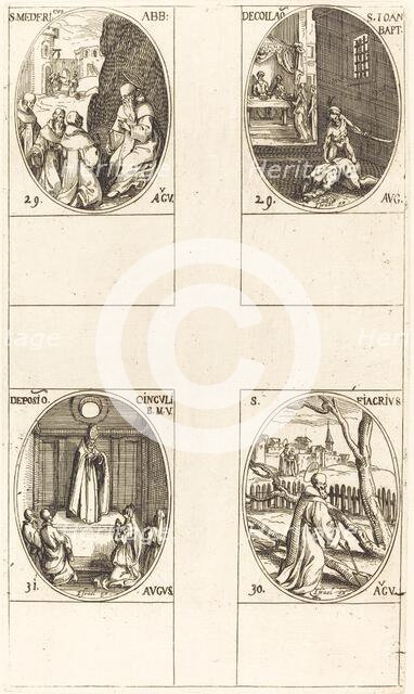 St. Mederic, Abbot; Beheading of John the Baptist; St. Fiacre; Festival of the Virgin. Creator: Jacques Callot.