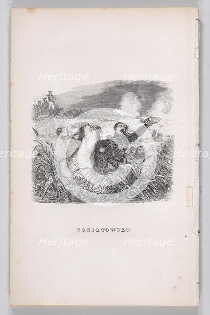 Poniatowski from The Complete Works of Béranger, 1836. Creator: Auguste Raffet.