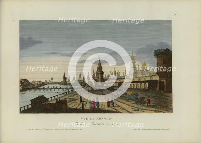 Vue du Kremlin et de ses environs à Moscou, 1817-1824. Creator: Courvoisier-Voisin, Henri (1757-1830).