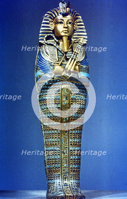 Miniature canopic coffin from the Tomb of Tutankhamun, 14th century BC. Artist: Unknown