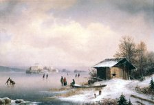 'Winter Landscape, Ljubljana', c1844-1871. Artist: Marko Pernhart
